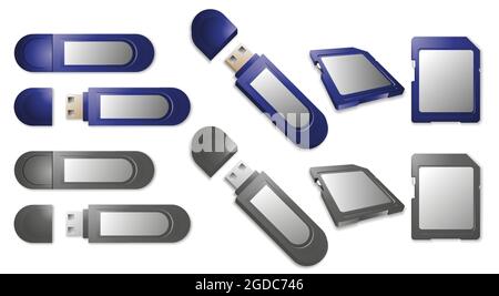 usb memory set Stock Vector