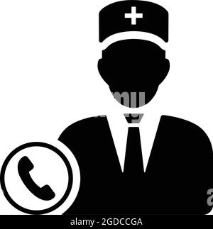 Call, doctor icon is isolated on white background. Use for graphic and web design or commercial purposes. Vector EPS file. Stock Vector