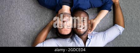 Happy Romantic Gay Couple Relaxing And Dating Stock Photo