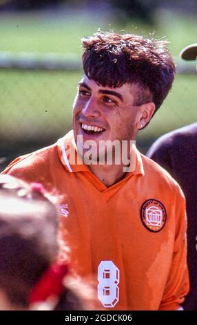 Former USA soccer star Claudio Reyna playing for the University of Virginia in 1992. Stock Photo