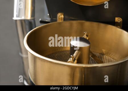 Modern coffee roaster cooling tray, closeup view Stock Photo