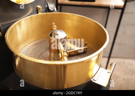 Modern coffee roaster cooling tray, closeup view Stock Photo