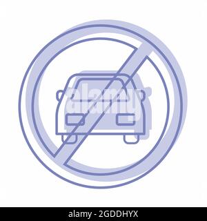 Vector Graphic of No Parking - Twins Style - simple illustration. Editable stroke. Design template vector.outline style design.Vector graphic illustra Stock Vector