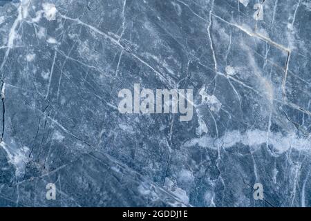 Texture of gray stone with white pattern. Top view. Stock Photo