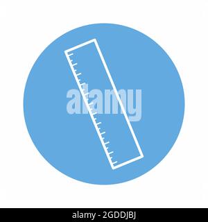 Icon Vector of Ruler - Blue Monochrome Style - simple illustration. Editable stroke. Design template vector.outline style design.Vector graphic illust Stock Vector