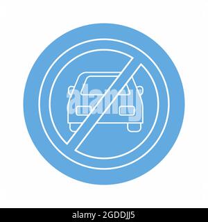 Vector Graphic of No Parking - Blue Monochrome Styleroad, symbol, icon, sign, car, no, red, traffic, vector, street, isolated, stop, prohibited, forbi Stock Vector