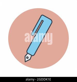 Icon Vector of Fountain Pen - Color Mate Style - simple illustration. Editable stroke. Design template vector.outline style design.Vector graphic illu Stock Vector