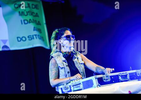 Dj Nuria Scarp seen during a live session at the Village Area of the Jardins de Terramar festival in SitgesNuria Scarp Spanish female DJ performs live on stage in the Village Area of the Jardins de Terramar Festival in Sitges Nuria Scarp was born in Sitges (Barcelona) in October 1986 and is a female reference in international clubbing Credit: SOPA Images Limited/Alamy Live News Stock Photo