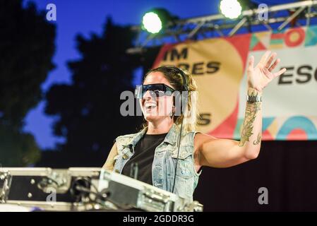 Dj Nuria Scarp seen during a live session at the Village Area of the Jardins de Terramar festival in SitgesNuria Scarp Spanish female DJ performs live on stage in the Village Area of the Jardins de Terramar Festival in Sitges Nuria Scarp was born in Sitges (Barcelona) in October 1986 and is a female reference in international clubbing Credit: SOPA Images Limited/Alamy Live News Stock Photo