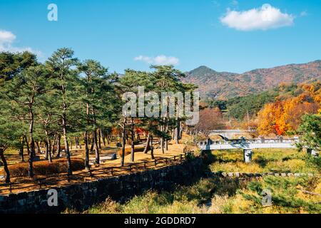 Autumn of Sosuseowon Confucian Academy in Yeongju, Korea Stock Photo