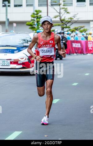 Sapporo, Hokkaido, Japan. 8th Aug, 2021. Suguru Osako (JPN) Athletics : Men's Marathon during the Tokyo 2020 Olympic Games in Sapporo, Hokkaido, Japan . Credit: Takeshi Nishimoto/AFLO/Alamy Live News Stock Photo