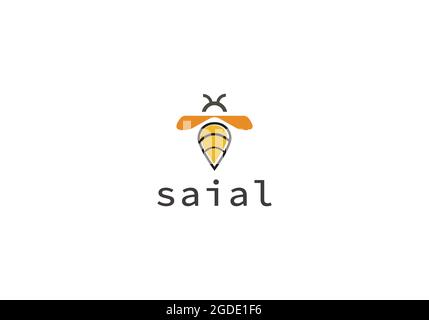 minimal honey bee logo design logo design template Stock Vector