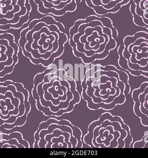 Rose pattern. Flowers repeat background. Abstract peony seamless pattern. Repeat endless texture, tiles. Vector illustration Stock Vector
