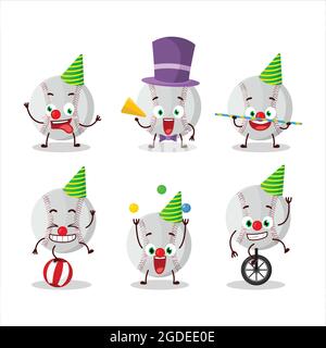 Cartoon character of baseball with various circus shows. Vector illustration Stock Vector