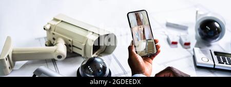 Home Intruder Video Monitoring And Surveillance System Stock Photo