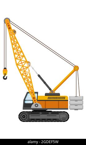 Lifting crane isolated on white background vector illustration Stock Vector