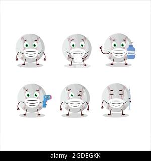A picture of baseball cartoon design style keep staying healthy during a pandemic. Vector illustration Stock Vector