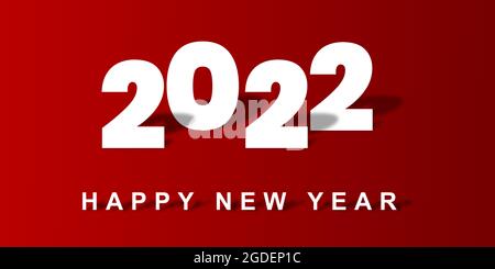 Happy new year 2022 red background paper Stock Vector