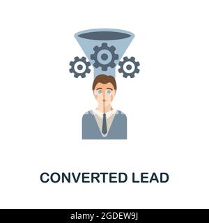 Converted Lead flat icon. Colored sign from customer management collection. Creative Converted Lead icon illustration for web design, infographics and Stock Vector