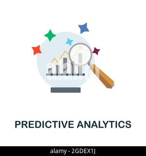 Predictive Analytics flat icon. Colored sign from customer management collection. Creative Predictive Analytics icon illustration for web design Stock Vector