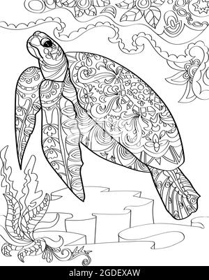 coloring pages swimming in ocean