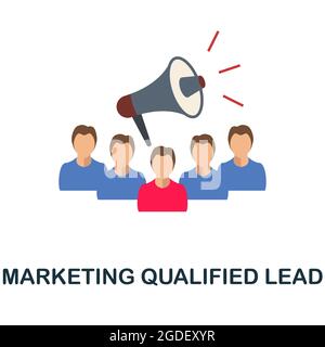 Marketing Qualified Lead flat icon. Colored sign from customer management collection. Creative Marketing Qualified Lead icon illustration for web Stock Vector