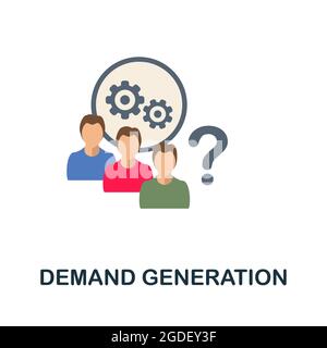 Demand Generation flat icon. Colored sign from customer management collection. Creative Demand Generation icon illustration for web design Stock Vector