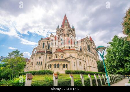 Church Heiliger Franz of Assisi at Mexikoplatz in Vienna, Austria Stock Photo