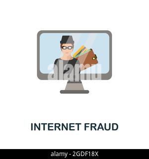 Internet Fraud flat icon. Colored sign from dark web collection. Creative Internet Fraud icon illustration for web design, infographics and more Stock Vector