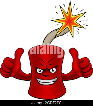 Firecracker Dynamite Cartoon Firework Mascot Stock Vector