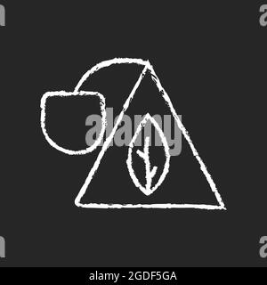Sachet chalk white icon on dark background Stock Vector