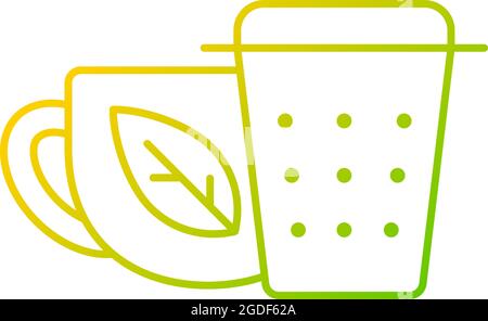 Metal tea infuser, strainer gradient linear vector icon Stock Vector