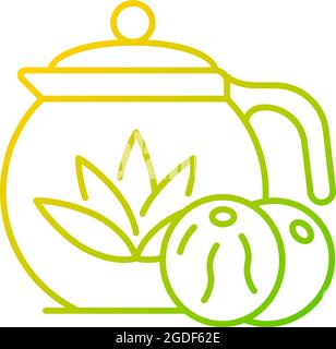 Blooming tea gradient linear vector icon Stock Vector