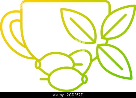 Rosehip tea gradient linear vector icon Stock Vector