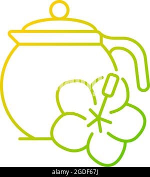 Hibiscus tea gradient linear vector icon Stock Vector
