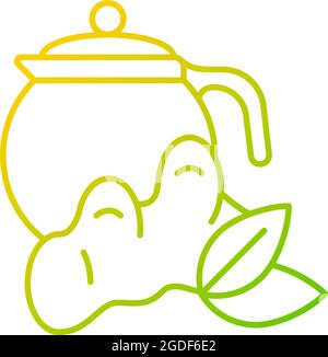 Ginger tea gradient linear vector icon Stock Vector