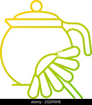 Chamomile tea gradient linear vector icon Stock Vector