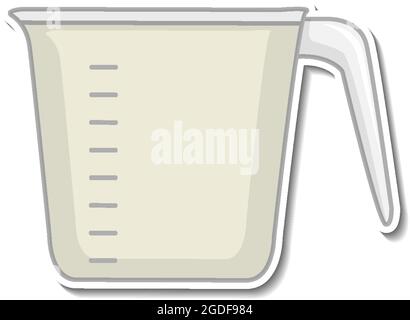 Measuring cup sticker on white background illustration Stock Vector