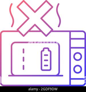 Dont microwave powerbank gradient linear vector manual label icon Stock Vector