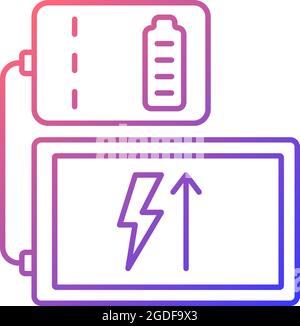 Powerbank for tablet gradient linear vector manual label icon Stock Vector