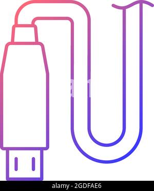 Micro USB output gradient linear vector manual label icon Stock Vector