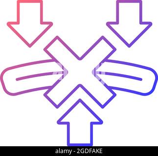 Dont bend powerbank gradient linear vector manual label icon Stock Vector