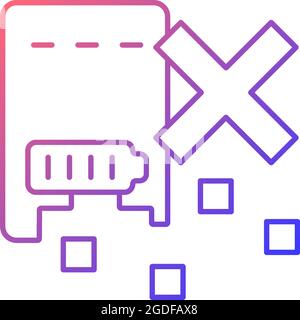 Dont shred powerbank gradient linear vector manual label icon Stock Vector
