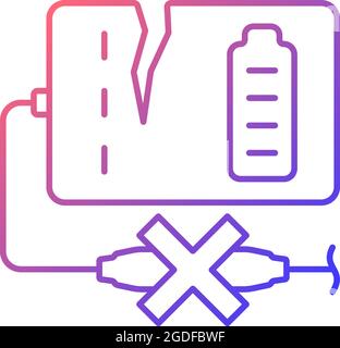 Dont use powerbank if damaged gradient linear vector manual label icon Stock Vector