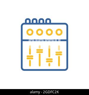 Mixing console vector flat icon. Graph symbol for music and sound web site and apps design, logo, app, UI Stock Vector