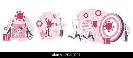 collaboration between scientists and doctors Stock Vector