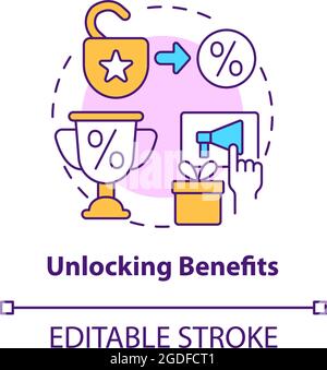 Unlocking benefits concept icon Stock Vector