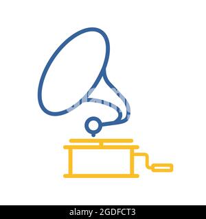 Gramophone vector icon. Music sign. Graph symbol for music and sound web site and apps design, logo, app, UI Stock Vector