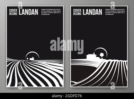 Set of black and white covers. Stock Vector