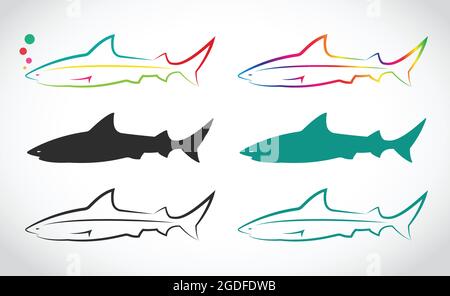 Vector group of shark on white background. Easy editable layered vector illustration. Wild Animals. Stock Vector